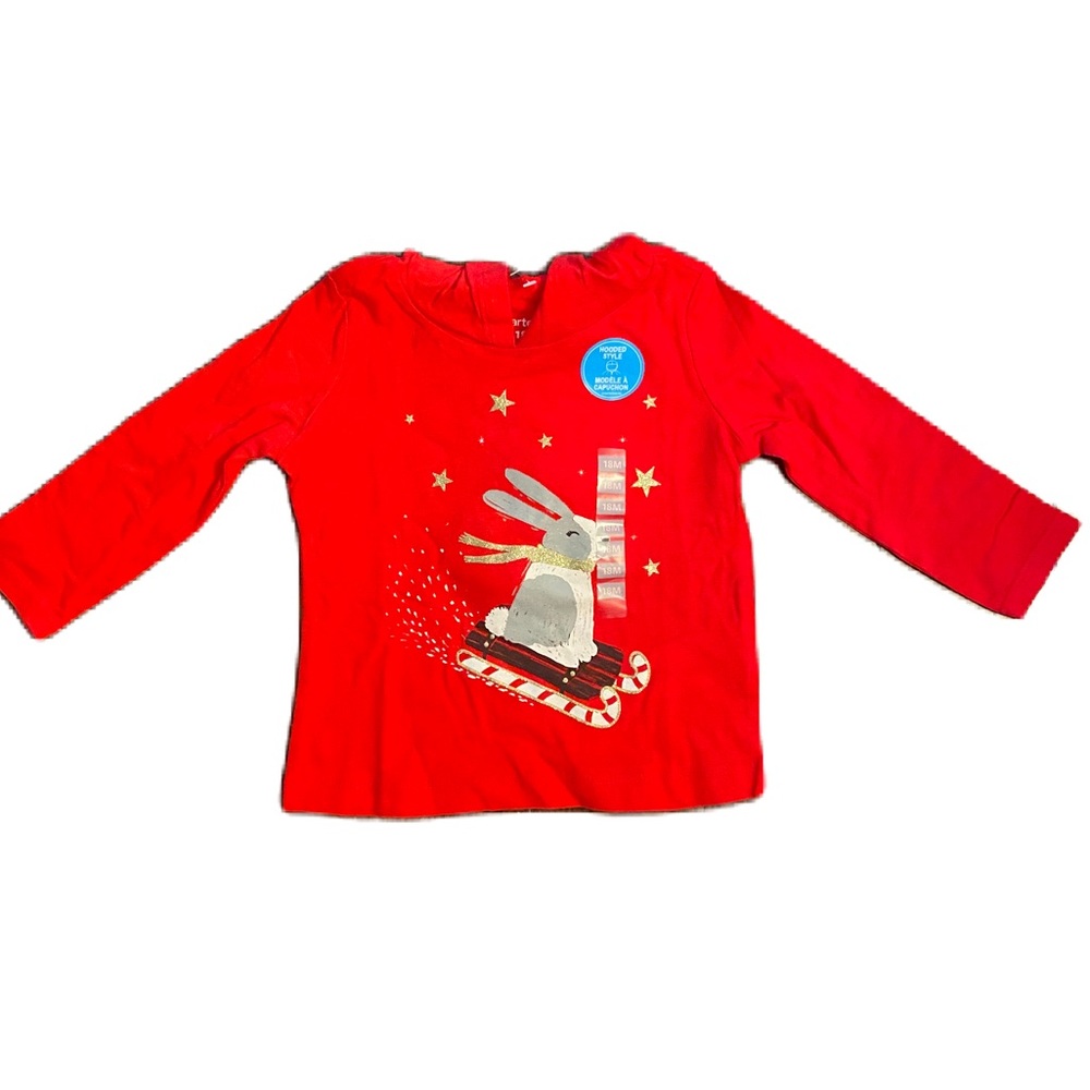 Carters Hooded Long-Sleeve Shirt - 18 months